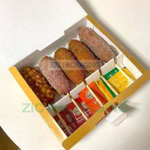 Boîte pour chien de maïs au fromage coréen avec logo personnalisé Boîte en papier avec séparateurs Impression en relief pour les sushis - Product Image 1