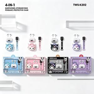 หูฟังบลูทูธ TWS-K202 รุ่น Accumulation Rate ชุด 3-in-1 พร้อมสายคล้องซิลิโคน Kuromi แบบนาฬิกา - Product Image 4