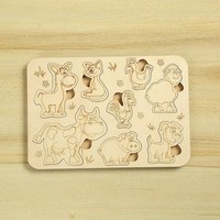 Rompecabezas de Madera Educativo con Forma de Animales para Niños, Juguete de Aprendizaje 3D Ecológico y Móvil