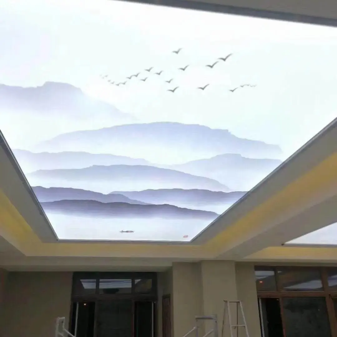 Jiuzhihai — boîte à lumière rétro-éclairé, design artistique, plafond extensible translucide en pvc, translucide