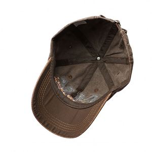 2022 New Distressed Dad Trucker Hat Common Fabric <b>Baseball</b> Cap with Embroidered Base <b>Ball</b> Design - Product Image 6