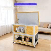 Cage pour chat Cattail, villa pour chat, lit pour chat à double étage, nid pour animaux de compagnie, adapté à l'intérieur et à l'extérieur, toutes saisons, imperméable, lavable