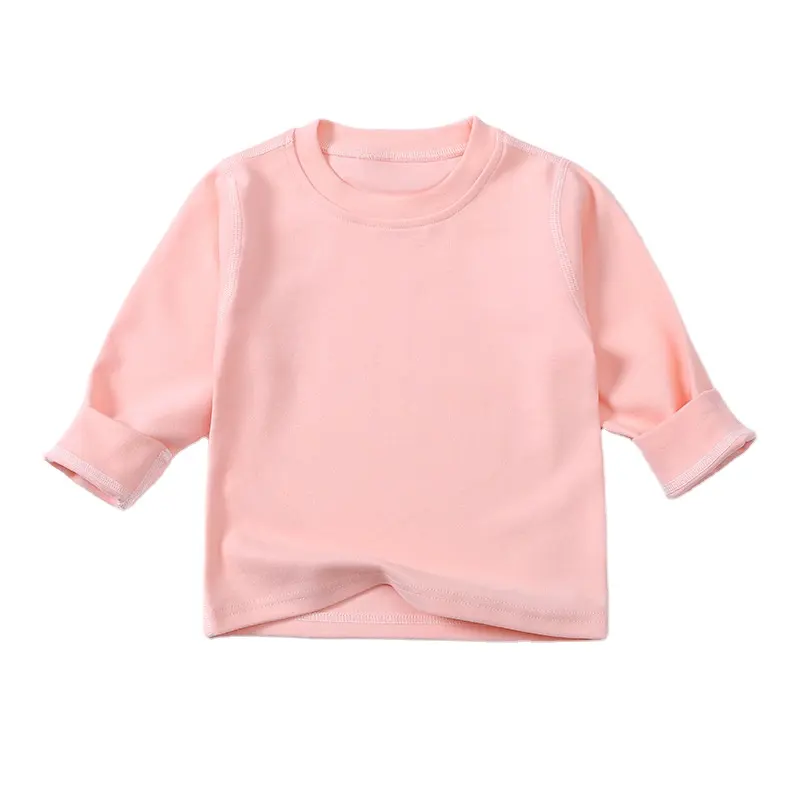 Kids Top Long Sleeve Tee Shirt Solid Printed Cotton Fabric Inner Kids Baby T Shirt