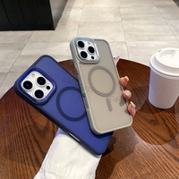 Casing HP Grosir Elektroplating Bingkai Lensa Matte Frosted Ultra Tipis Magnetik Anti Benturan untuk Iphone 18 17 16 15 Pro Max