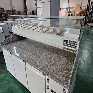 Réfrigérateur à trois <span class=keywords><strong>portes</strong></span> et <span class=keywords><strong>table</strong></span> de travail pour préparer les salades/comptoir à pizza - Product Image 6