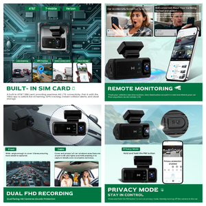 <span class=keywords><strong>Cam</strong></span>éra embarquée Podofo 4G LTE double canal avec communication bidirectionnelle, DVR, GPS, visualisation en direct à distance, vision nocturne, enregistreur vidéo de voiture OEM & ODM - Product Image 2