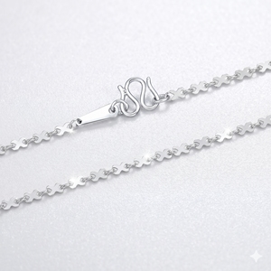 Collier avec pendentif élégant et minimaliste, brillant, blanc uni, Pt950, pour femmes, usage quotidien, accessoire de bijouterie de luxe - Product Image 5