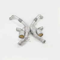 OEM Edelstahl High-Flow Downpipe+Frontrohr-Set Ohne Motorausfall für Porsche 976 2.9T 2024-2025 Komplettes Leistungskit
