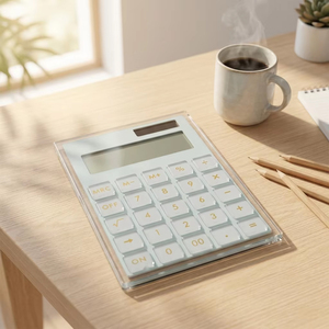 Calculatrice numérique électronique 12 chiffres, calculatrice solaire à double alimentation, véritable calculatrice de bureau <span class=keywords><strong>en</strong></span> acrylique - Product Image 3
