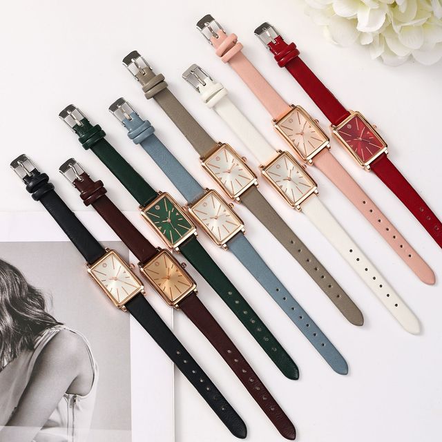 Vintage Style Small Square Disc Women's Watch Lightweight Compact Premium Feeling Belt Wristwatch Ladies Quartz Watch