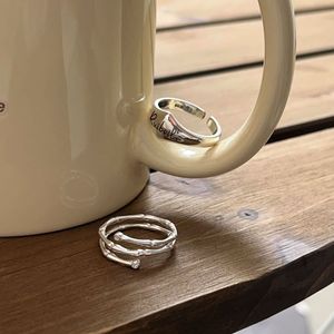 S925 Sterling Silver Irregular Bamboo Joint <b>Ring</b> For Women Geometric Fashion Jewelry Gift - Product Image 3