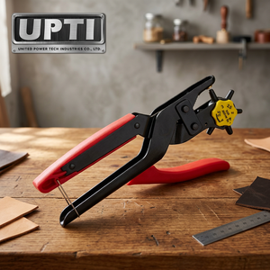 Taiwan Made High Quality Metric Stainless Steel 6 Size Revolving Hole Leather Punch Eyelet <b>Pliers</b> Cutting Plastic Molded Handle - Product Image 3