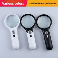 6902/6903 Elderly Reading LED Lights Handheld Magnifying Glass Jewelry Appraisal 3x45x Portable Magnifying Glass
