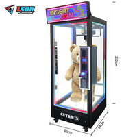 Machine à ciseaux distributrice de cadeaux, rentable, avec vitrine en verre transparent, à monnayeur, équipement d'arcade pour centre de divertissement