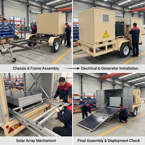 Générateur hybride diesel solaire mobile sur remorque pour chantier de construction, <span class=keywords><strong>solution</strong></span> d'énergie durable hors réseau pour l'alimentation de secours commerciale - Product Image 5