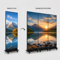 Pantalla LED Inteligente con Control WiFi para Carteles, Pantalla Digital para Interiores P2.5, Pantalla Publicitaria con Soporte de Pie, 640x1920 mm
