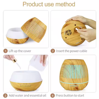 400ml Tuya WiFi Smart Aroma Diffuseur Bois Grain Ultrasonique Huile Essentielle Désodorisant avec Surveillance en Temps Réel pour la Maison