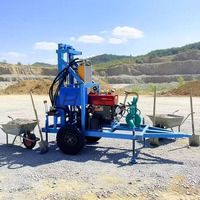 Machine de forage portable sur roues, diesel, hydraulique, 22-35 CV, haute efficacité, pour puits d'eau, 100-200 m, très demandée