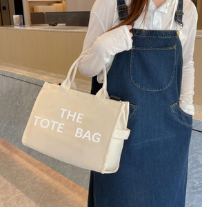 Bolsa de compras de lona de algodón orgánico de color sólido, reciclada, ecológica, con compartimentos y logotipo personalizado impreso. - Product Image 6