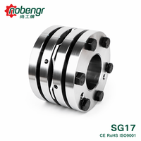 Coupleur flexible compact en acier SUS304, avec six boulons, disque de rétrécissement, jeu nul, alignement à trois voies pour servomoteur CNC