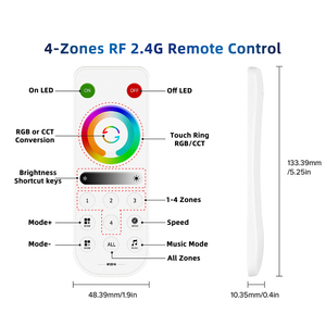 Spi rgbic 600 Pixels + PWM CCT 2CH LED dải linh hoạt điều khiển ánh sáng DC5-24V 12A thông minh Bluetooth âm nhạc Dimmer sp63ce RF từ xa - Product Image 5