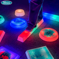 Equipo Sensorial para Autismo, Baldosas LED Líquidas para Piso y Piedras Redondas para Ponerse Encima, Juego Sensorial Interactivo