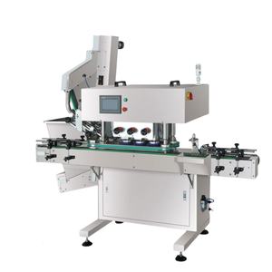 Machine de capsulage automatique complète pour bouteilles carrées et rondes, avec alimentation en bouchons, pressage et vissage, pour ligne de mise en bouteille et de comptage - Product Image 1