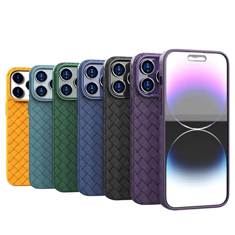 Funda blanda de TPU tejida superventas, funda trasera transpirable, nueva funda para teléfono móvil para iPhone 15 14 13 12 Pro Max