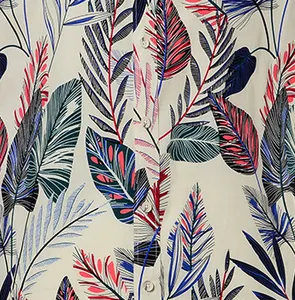 New Fashion Design Bright Colorful Tropical Florals Summer Plain Printed Short Sleeve Men Hawaiian Beach Shirts
