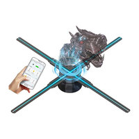 Ventilateur Hologramme 3D Stéréo à Oeil Nu 42cm Contrôle Wifi Publicité Ventilateurs Projection Holographique 3D Affichage Halloween Noël
