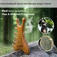Outil de massage Gua Sha en bois naturel avec logo personnalisé, peigne de drainage lymphatique en bois pour le corps, le visage, le modelage de la mâchoire et du cuir chevelu