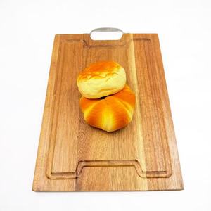 Planche à découper en bois d'acacia 38,4x25,5x1,5cm rectangulaire avec rainure pour cuisine, pique-nique, camping - Product Image 1