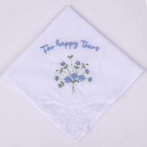 Happytears Fazzoletto Ricamato in Puro Cotone, Piccolo Asciugamano Quadrato Decorativo, Regalo di Nozze - Product Image 5
