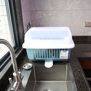 <span class=keywords><strong>Escurridor</strong></span> <span class=keywords><strong>de</strong></span> Plástico <span class=keywords><strong>de</strong></span> Gran Capacidad para Vajilla, Cesta Escurridora <span class=keywords><strong>de</strong></span> Cocina, Organizador <span class=keywords><strong>de</strong></span> Platos <span class=keywords><strong>con</strong></span> <span class=keywords><strong>Tapa</strong></span>, Soporte para <span class=keywords><strong>Cubiertos</strong></span> - Product Image 4