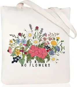 Luxury Heavy Duty Woman Handbag Cotton Canvas Eco-friendly Waterproof Durable Reusable Grocery Shopping Shoulder Tote Bag