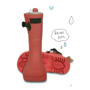 Botas amarillas de goma para niños, botas impermeables duraderas para la lluvia