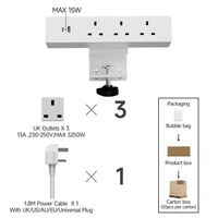 Prise de bureau à fixation sur bureau avec ports USB Type-A et Type-C de type UK 10A