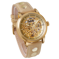 BOMAXE Meilleure montre squelette pour homme personnalisée SA6193 4 couleurs disponibles avec bracelet en cuir 22mm de largeur