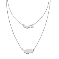 Colliers pendentifs avec carte de Carriacou Grenada et Petit Martinique en acier inoxydable, bijoux de la mer des Caraïbes # 318301