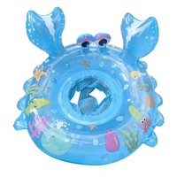 Siège de bain gonflable en forme de crabe pour enfants, en PVC et maille, flotteur de piscine pour bébés et tout-petits, jouet de bain et de plage, diamètre extérieur 55 cm