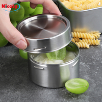 Mini Ronde Roestvrijstalen Voedselpot Container Klassiek Ontwerp Luchtdichte Snack Opbergdoos Voor Keuken Camping Gebruik Spice Organizer