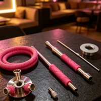 Chicha portable de luxe en acier inoxydable effet miroir, exclusivement pour l'Europe et les États-Unis, avec coffret cadeau