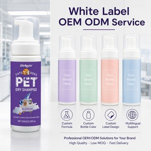 ZouRunAn Shampoo Secco <span class=keywords><strong>per</strong></span> Animali Domestici Senza Risciacquo, Schiuma Profumata al Mirtillo <span class=keywords><strong>per</strong></span> la Toelettatura di <span class=keywords><strong>Cani</strong></span> e Gatti, 60ml, OEM, Vendita all'Ingrosso - Product Image 5