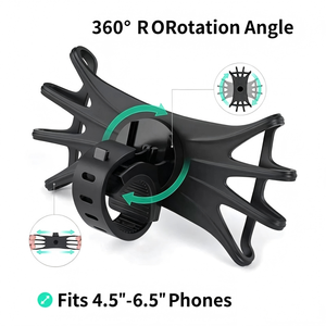 Support de téléphone universel antidérapant pour <span class=keywords><strong>moto</strong></span>, support de smartphone flexible en silicone pour <span class=keywords><strong>guidon</strong></span> de vélo, conduite en plein air - Product Image 3
