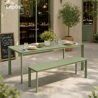 Ensemble de table et de chaises de bistrot d'extérieur en aluminium résistant aux intempéries et antirouille, meubles de patio modernes pour restaurant, café, villa, cour
