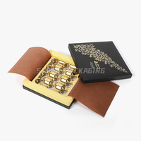 Emballage de boîte de chocolat noir et or personnalisé Boîte de chocolat de luxe Dubaï Boîte d'emballage cadeau de chocolat Bonbon
