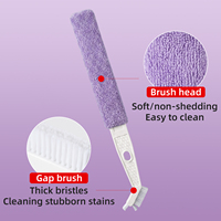 Brosse de nettoyage pour fentes de climatiseur avec tampon en microfibre, outil de dépoussiérage en plastique pour climatiseur, fenêtre, réfrigérateur, voiture, aérateur, nettoyeur de fentes