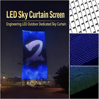 Écran LED en maille, façade média, rideau d'affichage flexible, étanche IP65, adressable DMX512, pour la décoration de bâtiments, d'hôtels et de scènes