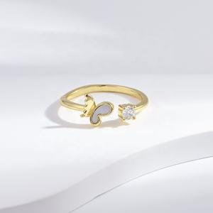 Anillo de plata 925 con piedras preciosas, joyería de moda para mujer, estilo vintage, chapado en oro de 14k, anillos apilables ajustables para dedo, precio al por mayor. - Product Image 4