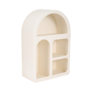 Organisateur mural arqué à plusieurs niveaux, étagères suspendues, design bois glamour, silhouette incurvée pour petits espaces - Product Image 3